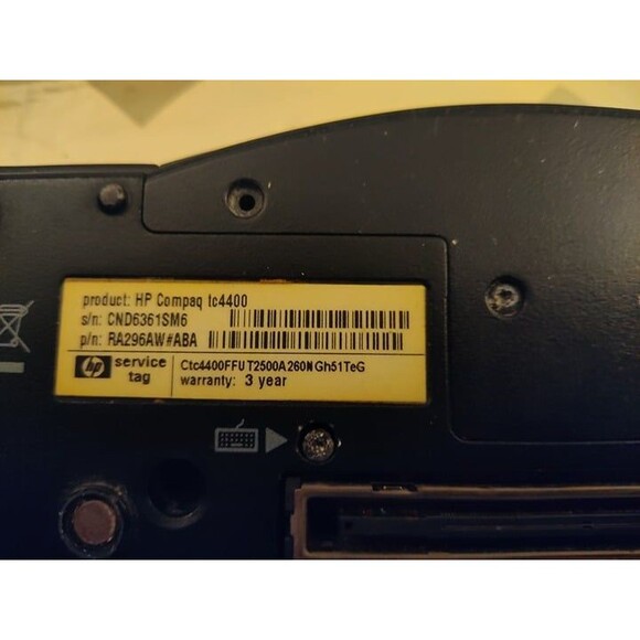 HP Compaq tc4400 2-in-1 Tablet Laptop, Docking Station, Another HP Tc4200 Parts - Picture 10 of 12